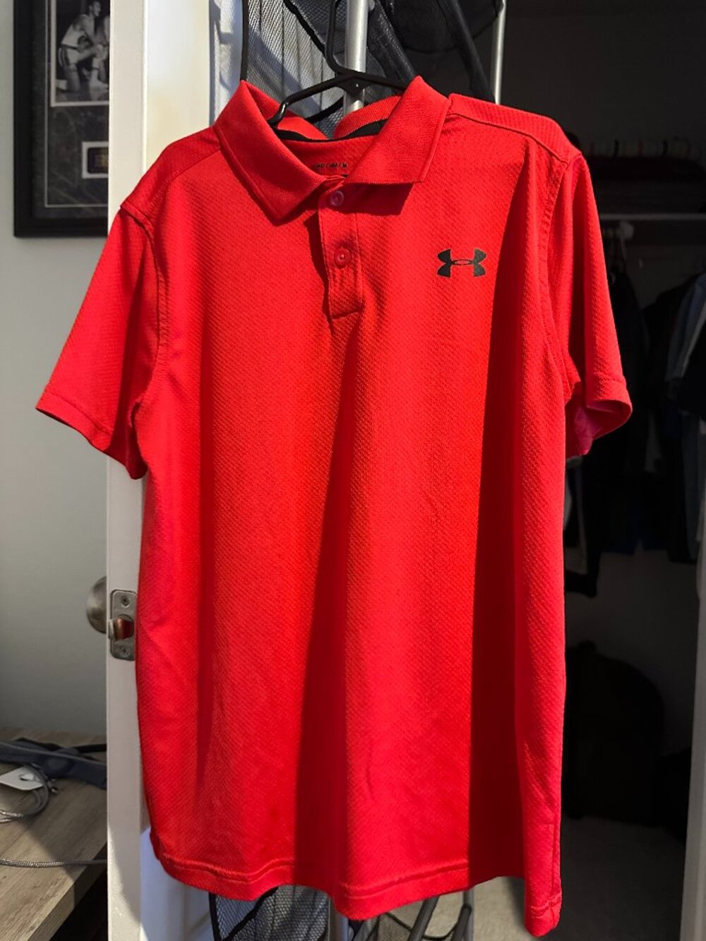 Under Armour Youth Medium Red Performance Polo Shirt YMD Excellent Condition